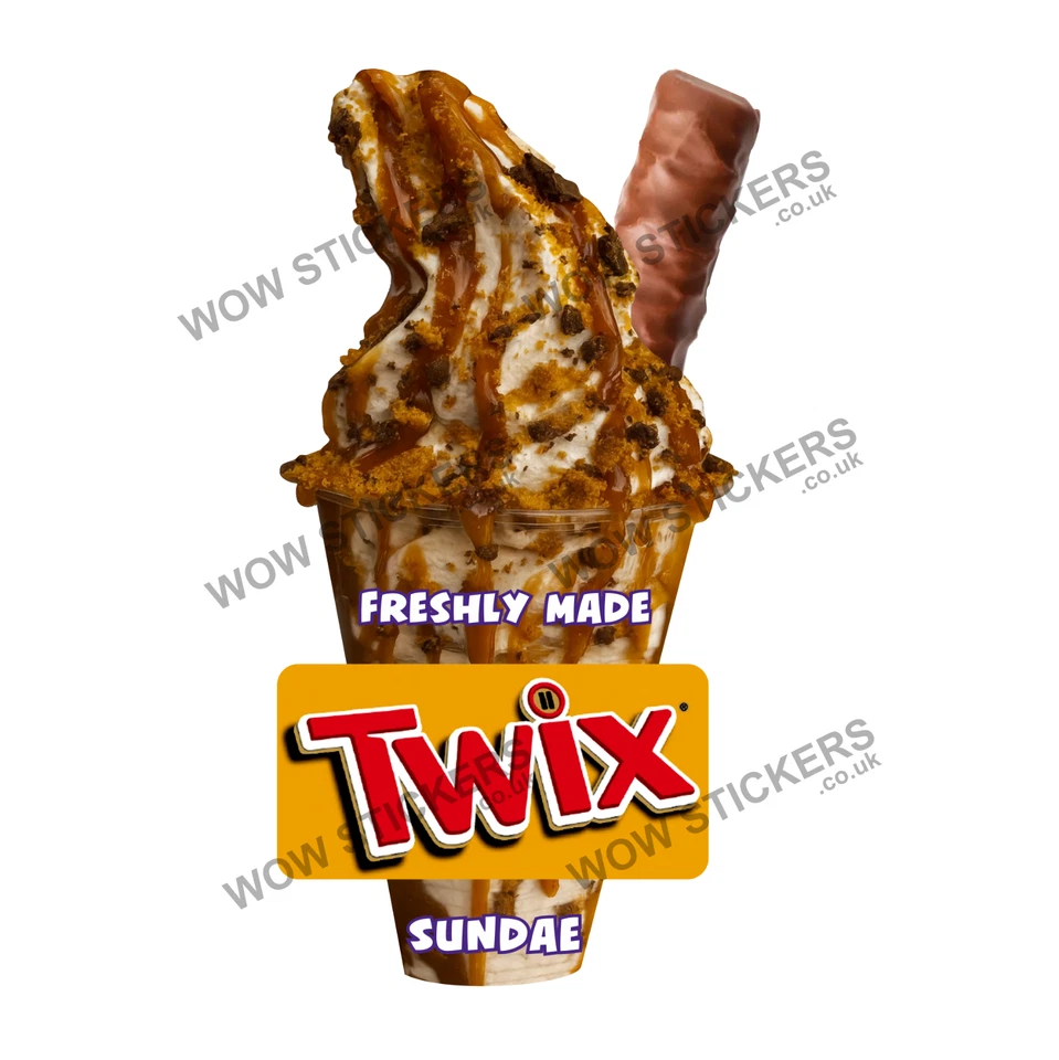 WOW Twix C Eisbecher Aufkleber Abziehbild KBG (Größe wählbar)