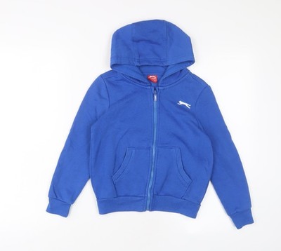 Blauer Kapuzenpullover Jungen UK-Größe 7-8 Jahre Slazenger durchgehender Reißverschluss