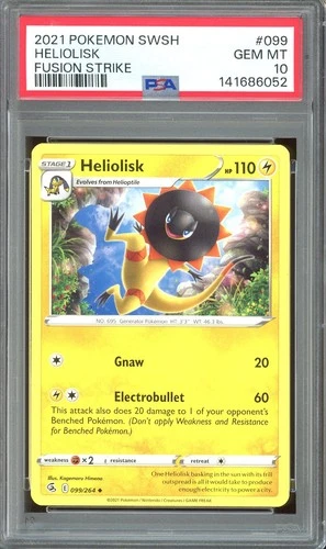 Pokemon TCG SWSH Fusion Strike #099 Heliolisk PSA 10