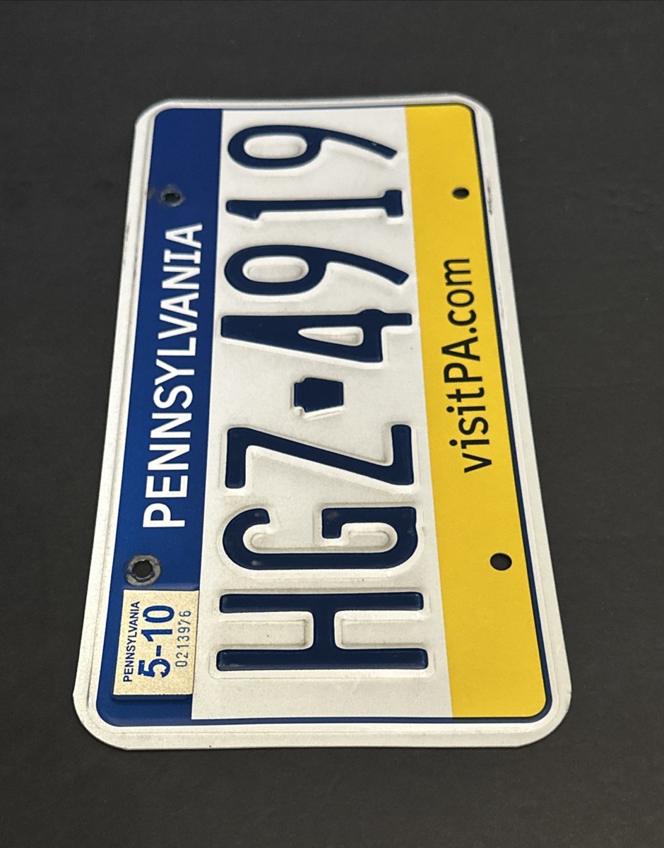 Pennsylvania License Plate — HGZ - 4919 VISIT PA.COM — Great
