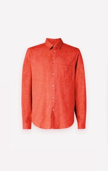 Men Samsoe Samsoe Shirt Red Linen 38 / M