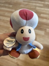 Vintage 1997 BD&A Nintendo Super Mario 64 Toad Bean Bag Plush Doll