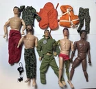 1964 GI Joe Figures Lot African American Black Flocked Hair Dog Tag Vests PARTS