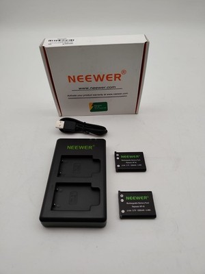 Neewer Batterie Blitz 2 x 1200mAh 3,7V NP-45 Ersatzbatterien mit USB Ladegerät
