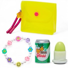 Claire  s Bundle   Yellow Daisy Coin Purse, Banana Beary Lip Balm  Bracelet