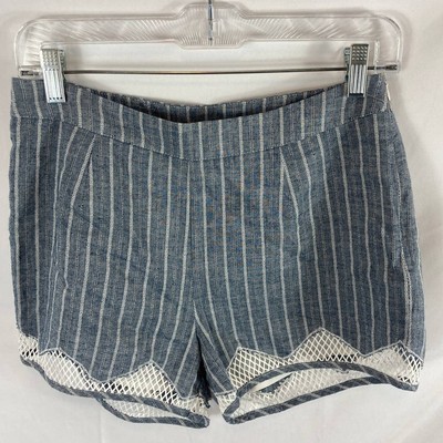 Hem & Thread Striped Chambray Shorts Size small