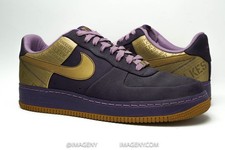 NIKE AIR FORCE 1 LOW USED SIZE 11 JAMAAL WILKES QUASAR PURPLE GOLD 315088-571