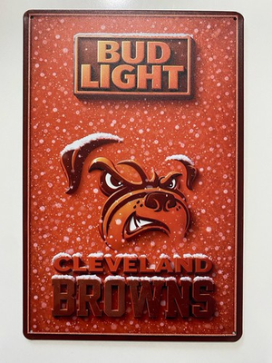 #ad Cleveland Browns Bud Light Beer Sign Dawg Pound Budweiser $17.99
