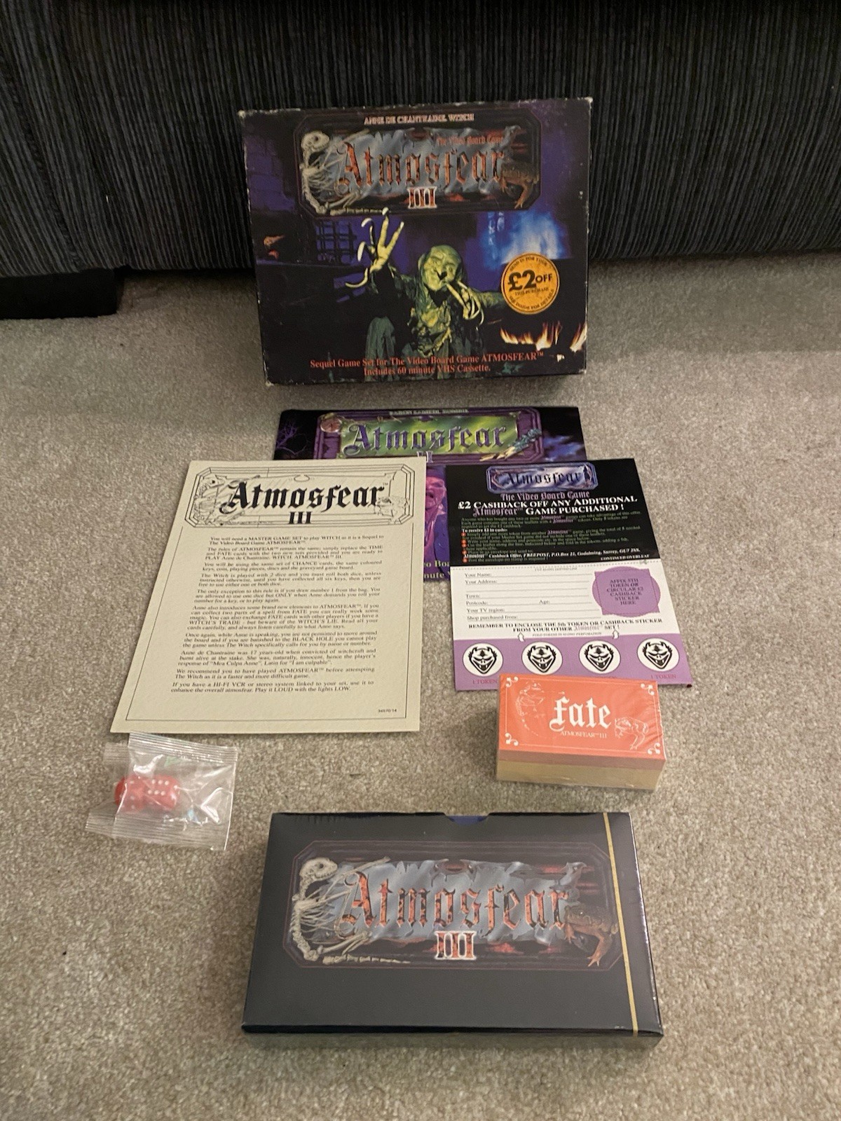 Atmosfear III VHS Video Board Game Spear's Games 1992 Unused Sealed Contents