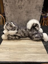 Aurora Super Flopsies Mush 28" Husky Dog Gray Plush Blue Eyes 2008 Jumbo