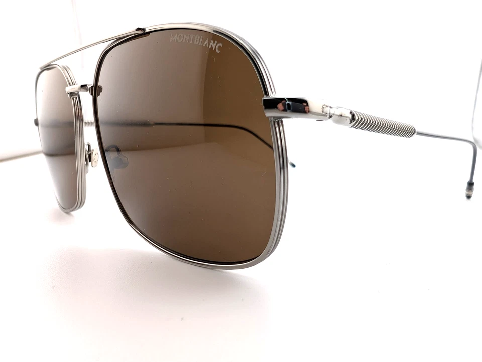 Gafas de sol Montblanc, MB0046S 003 Cat.3 plata pulida, 61-15-145, Japón Foto 4 de 4