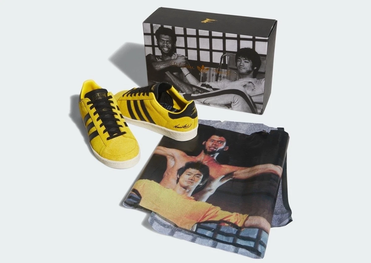 ADIDAS JABBAR LO X BRUCE LEE GAME OF DEATH SUEDE TRAINERS - ALL SIZES - JR1597.