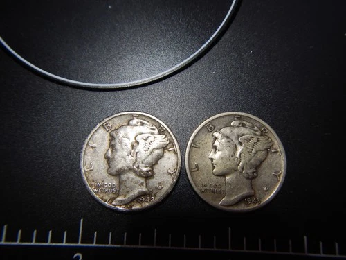 1942 Mercury Dime And 1943-P in very good condition