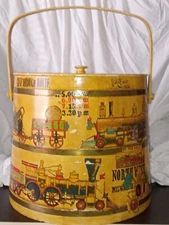 VINTAGE Basketville Putney Vermont LARGE Wooden Firkin 14" X 15"