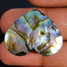 Wholesale 32.95Cts. Natural Rainbow Paua Abalone Shell Heart Cabochon Gemstone