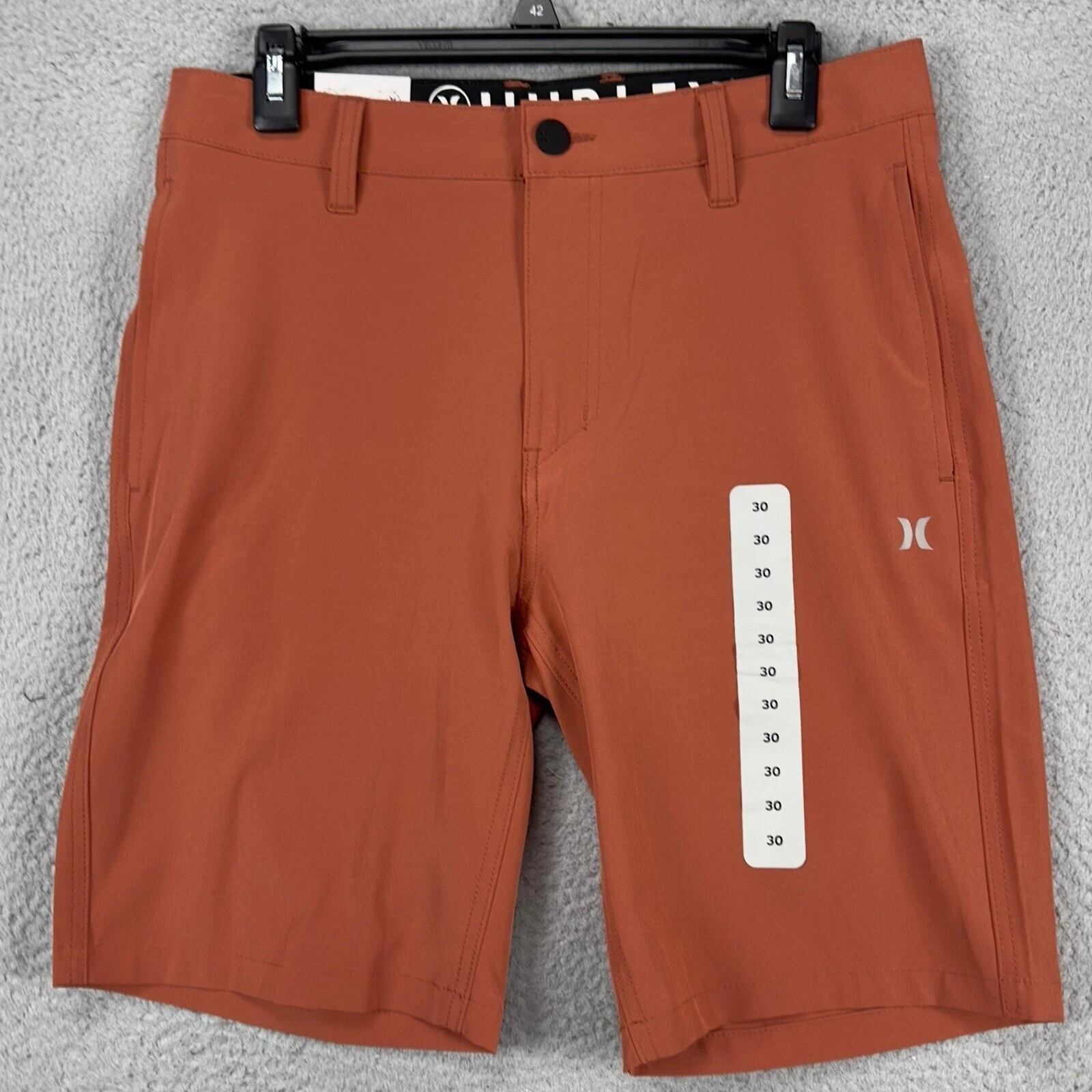 Hurley Mens All Day Hybrid Shorts 30 Orange Chino Stretch Performance Tech NEW