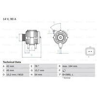 Bosch Generator Lichtmaschine 90A 14V FüR Peugeot Bipper Aa_ CitroëN Nemo