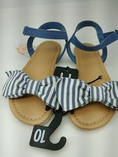 Wonder Nation Cute Girls Blue/White Bow Slingback Sandals NWT - Various Sizes