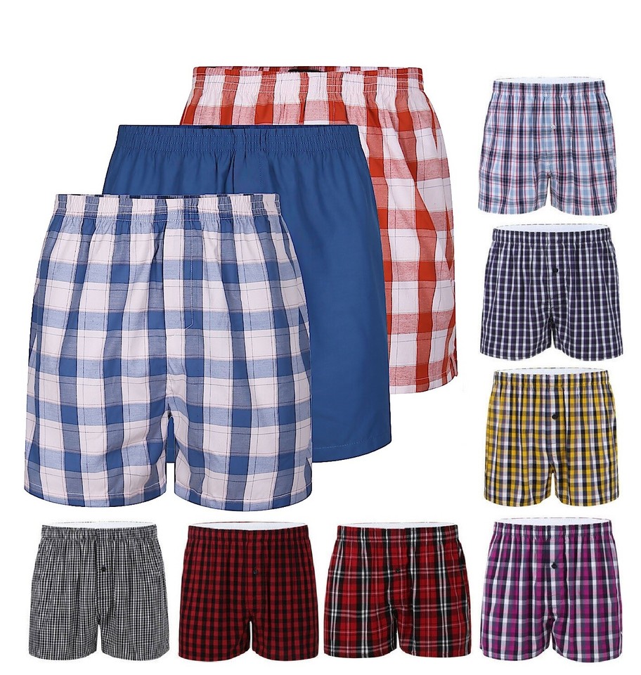 3-Pack Men's Big & Tall Printed Boxer Shorts - Cotton Blend, Button Fly, Sizes S To 5XL, Assorted Colors 8 thumbnail image