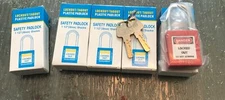 Lockout Tagout Safety Padlock Red,Different Keys, 5 Pack