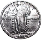 1917 D Type II Standing Liberty Quarter UNCIRCULATED