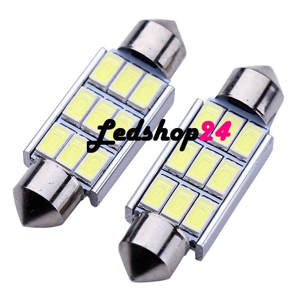 Luci LED T11 C5w Targa Abitacolo 12V 42mm 9 Smd 5630 Siluro CANBUS 6000k Auto - Immagine 1
