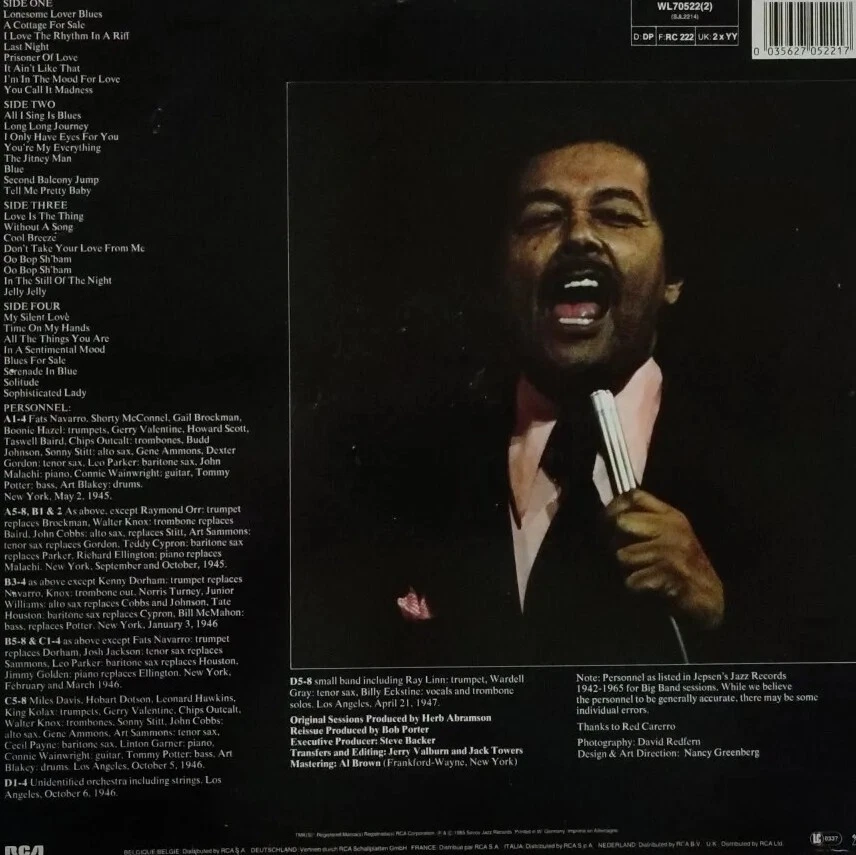 Billy Eckstine-Mister B And The Band Vinyl LP Double Album.1985 Savoy WL70522(2) - Image 2 of 4