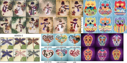 Mill Hill Charmed Ornaments Cross Stitch Kits CHOOSE! I Love, Dragonfly, Snowmen