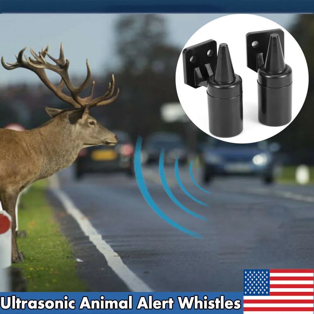 2pcs Car Deer Whistles Animal Alert Auto Warning Whistles System Alarm  Double Construction Deer Whistles Device Compatible Car