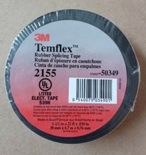 3M 50349 Temflex 2155 Rubber Splicing Tape 1-1/2 in x 22 ft x .030 in Qty: 5