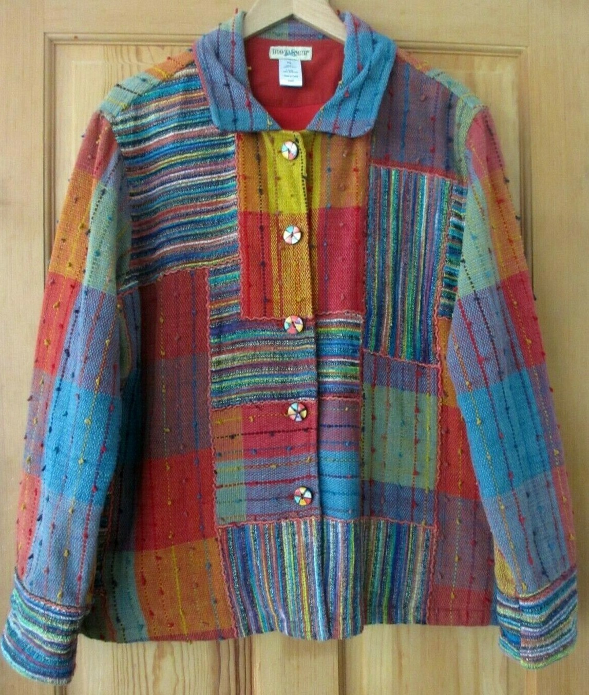 TRAVELSMITH MULTICOLOR SERAPE PATCHWORK TEXTURED … - image 8