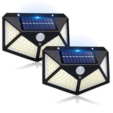Solar Power 100 LED Lights PIR Motion Sensor Outdoor Security Lamp Wall US FAST