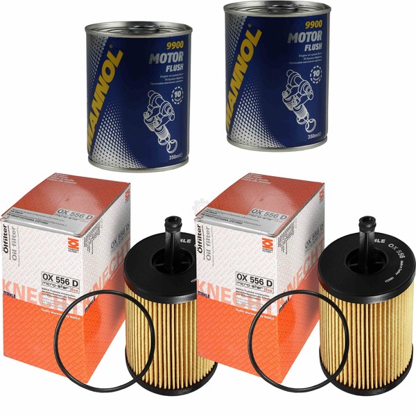 2X Original Mahle / Knecht ÖLfilter OX 556D + 2X SCT Motor Flush MotorspüLung-image