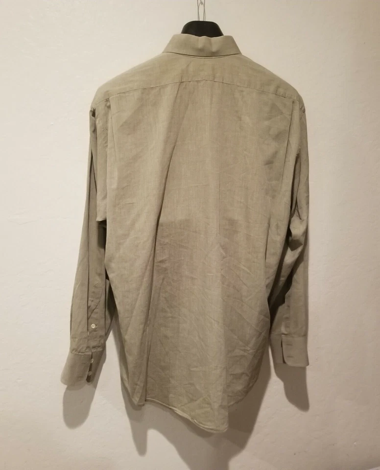 博柏利伦敦男式纽扣长袖正装衬衫尺寸 17-34 灰色棉 — 第 2/4 张图片