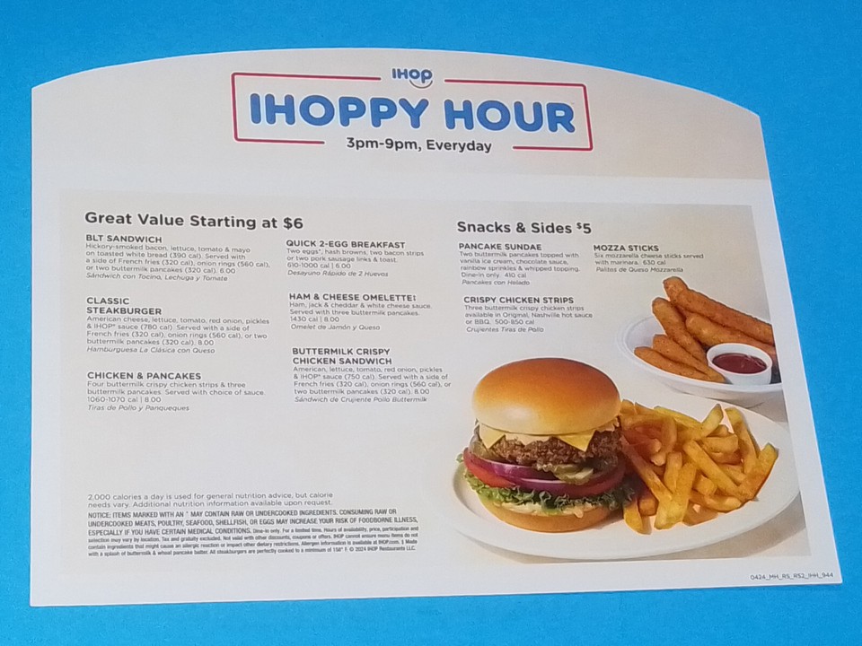 Sonic The Hedgehog IHOP Restaurant Promotional Original Tabletop