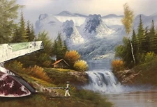 star wars boba fett carbonite art print poster upcycled thrift store painting