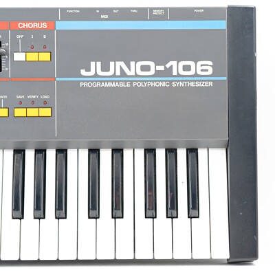 1985 Roland Juno 106 61-Key Polyphonic Keyboard Synthesizer