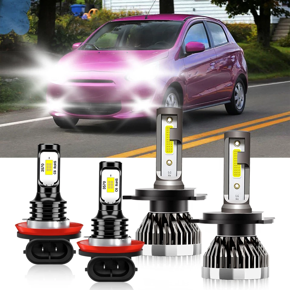 Kit de bombilla de faros LED de coche 6000K para Mitsubishi Mirage 2014-2019 Foto 2 de 4