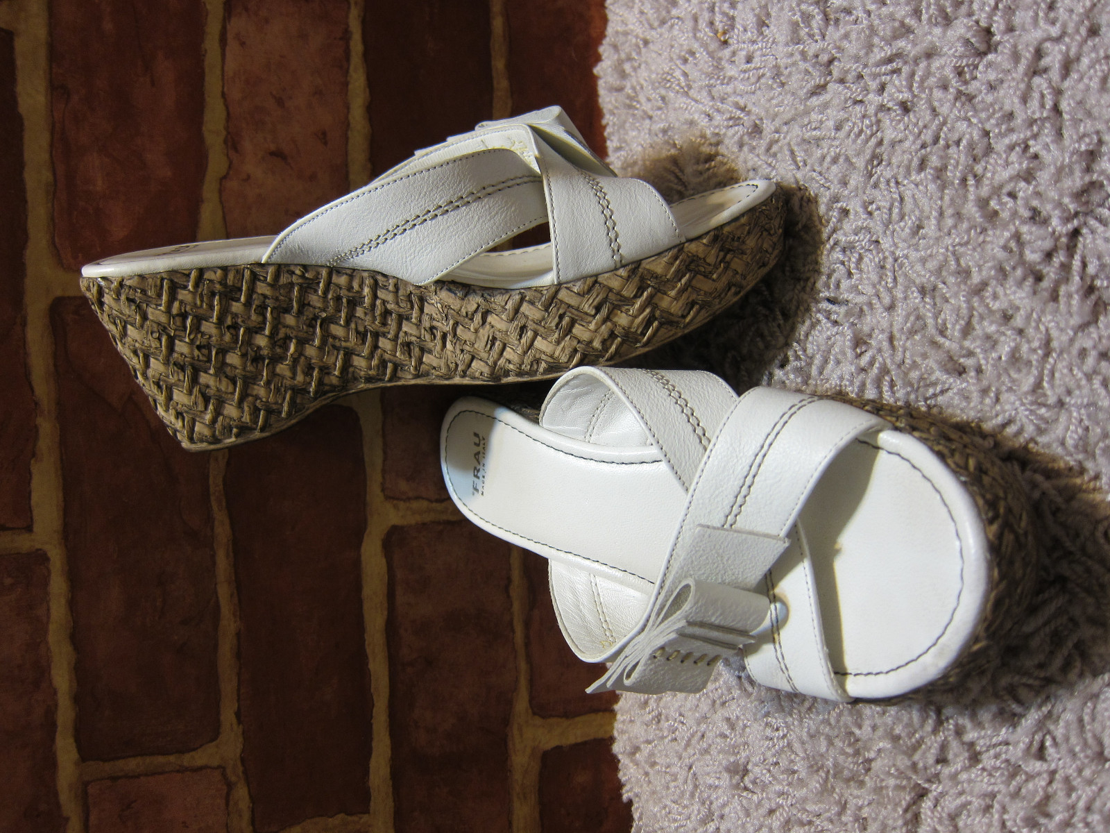 WOMEN'S FRAU WEDGE SANDALS MADE IN ITALY SIZE 8 WHITE… Gem