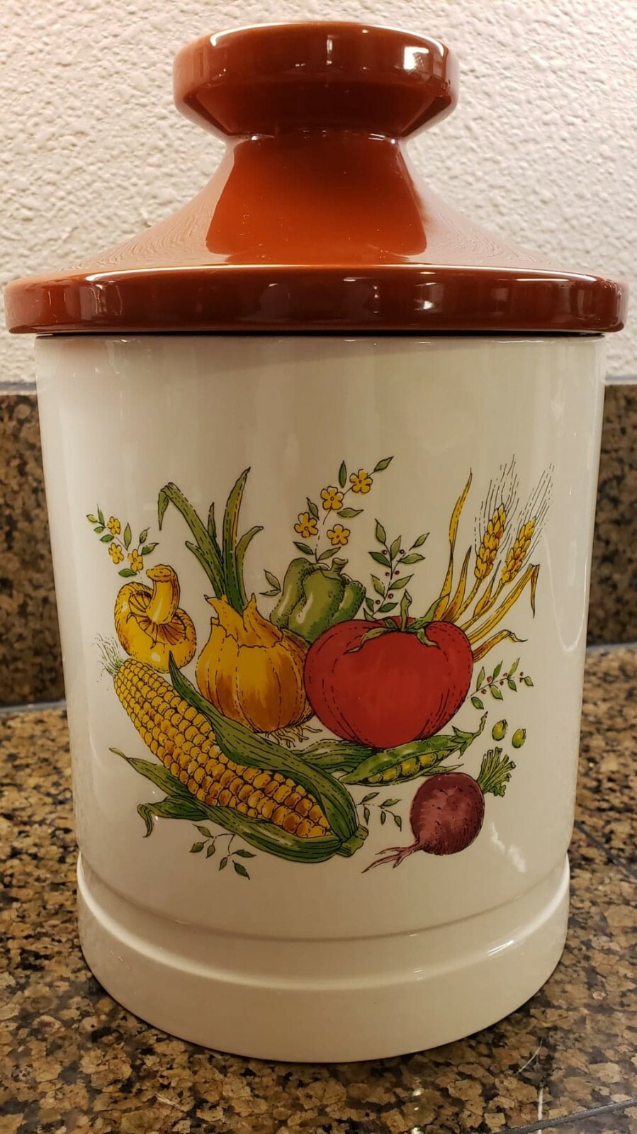 Vtg. Porcelain Canisters 60/70's Vegetables & Fruit Mark Rosenfeld