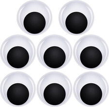 8pcs Large Googly Wiggle Eyes with Self Adhesive 2 Inch Giant Black Plastic Stic