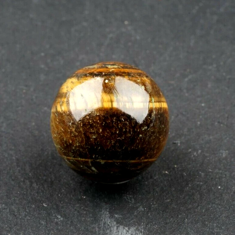 5364" Marble Banded Agate Tiger Eye Vintage Hand Ground Bullseye Good  Mar512 - Image 3 of 4