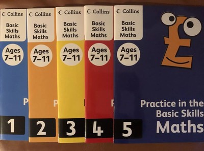 Collins Basic Maths Skills Set Of Five Books Aged 7-11   numbers 1, 2,3,4,5, New