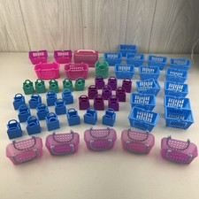 HUGE LOT 50 Shopkins Shopping Baskets Totes Bags Sparkle Purple Pink Blue Green