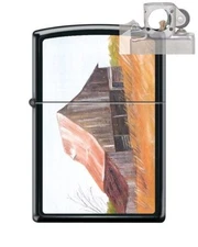 Zippo 9249 vintage barn painting Lighter with PIPE INSERT PL