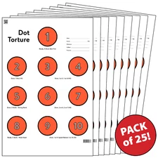 25 Paper Shooting Target For Gun Range Pistol Rifle Firearms Dot Torture 12x18.