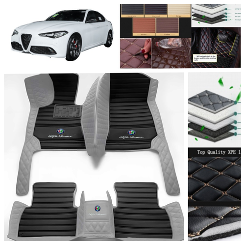 For Alfa Romeo Giulia 2017-2024 Car Floor Mats Leather Waterproof Carpets Luxury - Foto 12 di 34