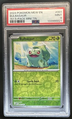 2024 Pokemon Mew EN Mini Tin Bulbasaur #001/165 PSA 9 MINT