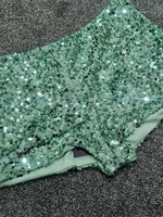 ego green sequin micro shorts size 6