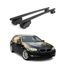 Dachtr�ger Gep�cktr�ger f�r BMW 5er F11 Touring 2010-2016 ABE Alu Schwarz 2x